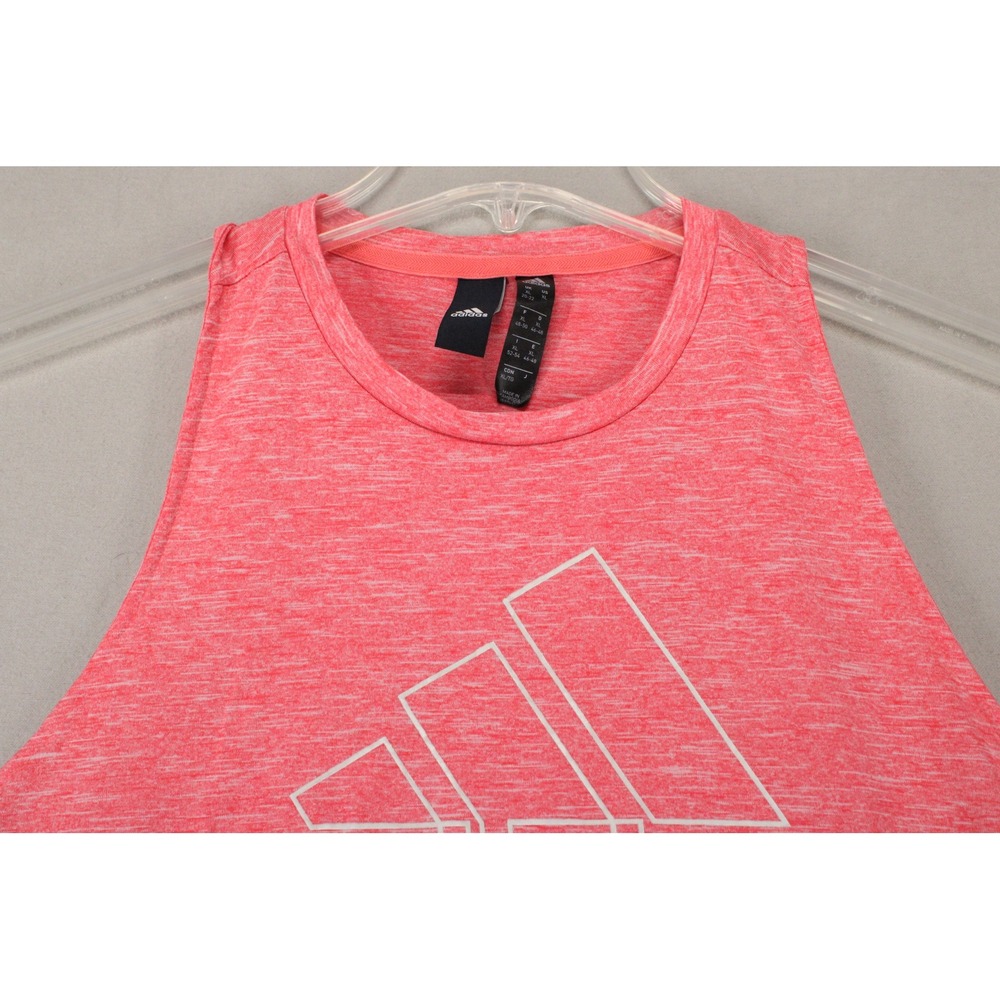 Adidas Tank Top Logo Graphic Womens XL Pink Heathered Racerback Streetwear